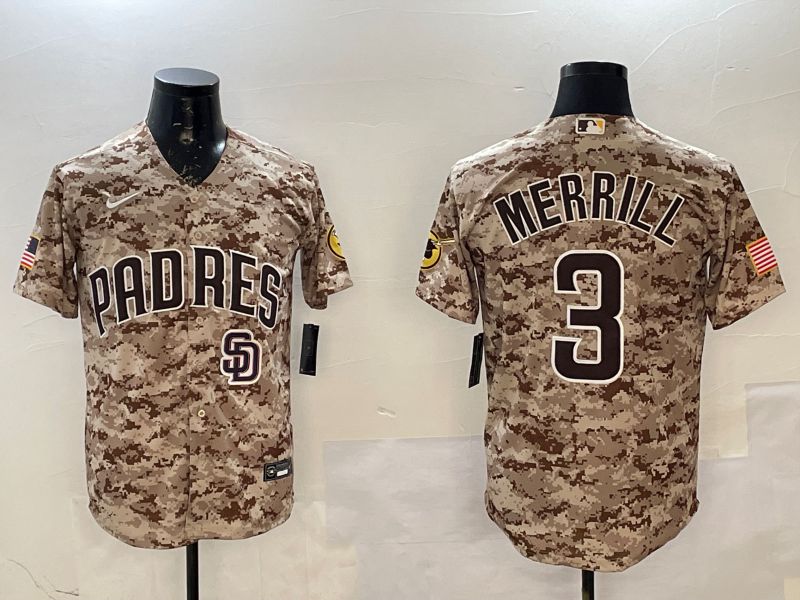 Men San Diego Padres 3 Merrill Camo Game 2025 Nike MLB Jersey style 9